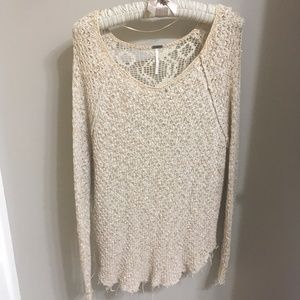 FREE PEOPLE CROCHET BACK SWEATER